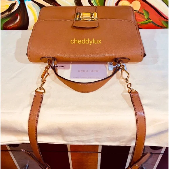 👜🤎👜Authentic Miu Miu 2 Way Brown Leather Bag - Picture 5 of 17